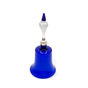 Lot 090 - Victorian Nailsea blue glass bell, circa 1880