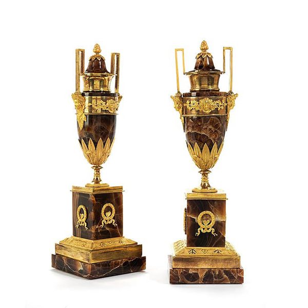 Lot 101 - Pair of vases with two handles, France Empire period