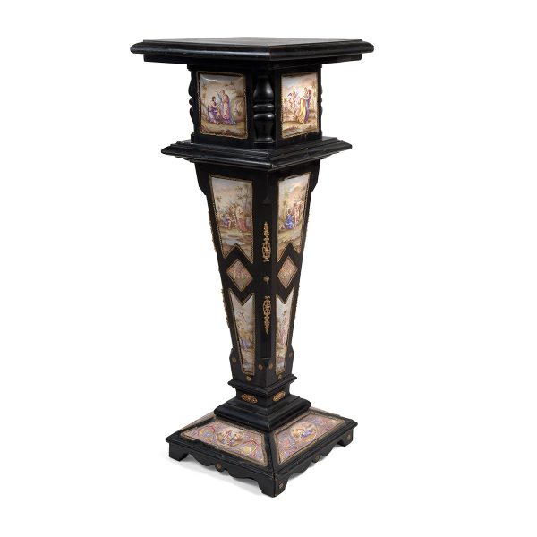 Lot 118 - Elegant ebonised wooden column, Vienna 19th century