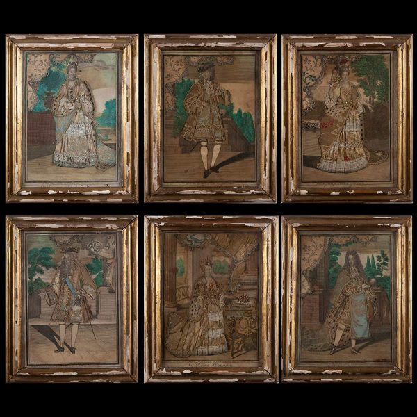 Lot 119 - Group of six dressed prints, France late 17th early 18th century