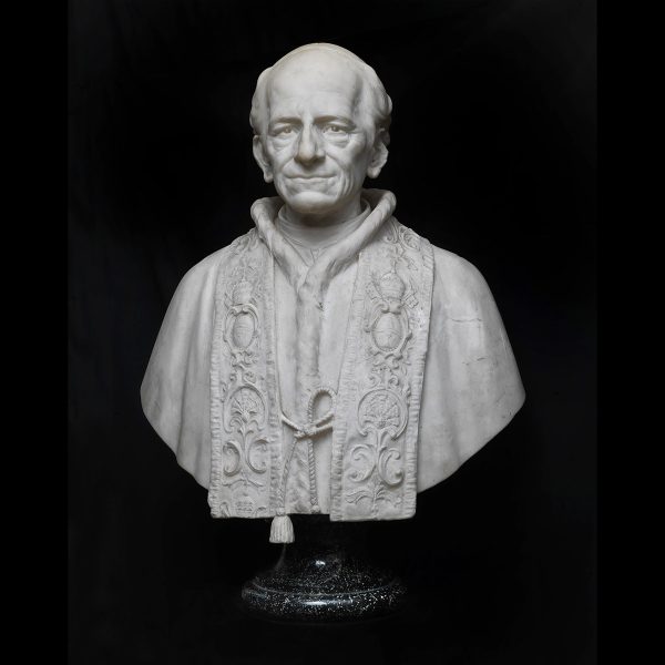 Lot 017 - Pietro Lazzarini (1842 - 1918), Marble bust of Pope Leo XII