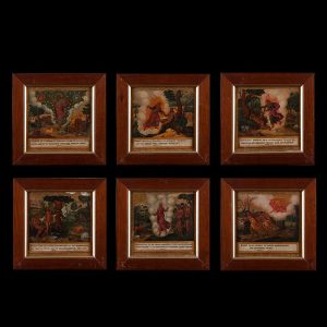 Lot 024 - Six rare panel paintings depicting the Genesis