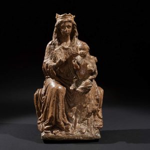 Lot 028 - Stone statue of the Virgin Mary and Blessing Child, France 15th century