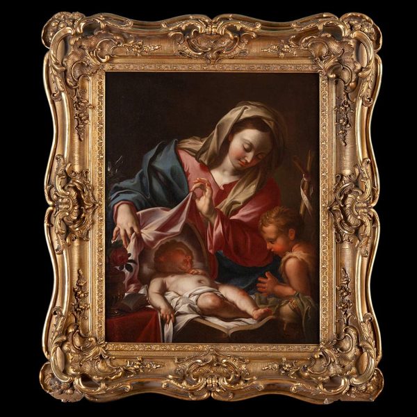 Lot 029 - Francesco Trevisani (Koper 1656 - Rome 1746), Madonna with Child and St. John the Baptist