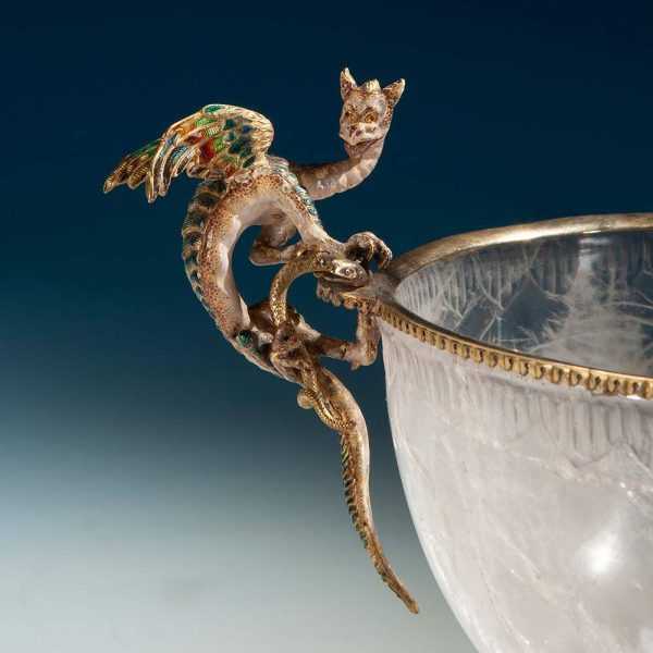 Lot 040 - Rock crystal goblet with two handles, Austria early 19th century