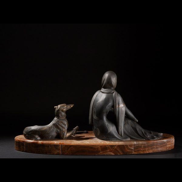 Lot 047 - Art Nouveau sculpture in bronze and ivory, France 20th century