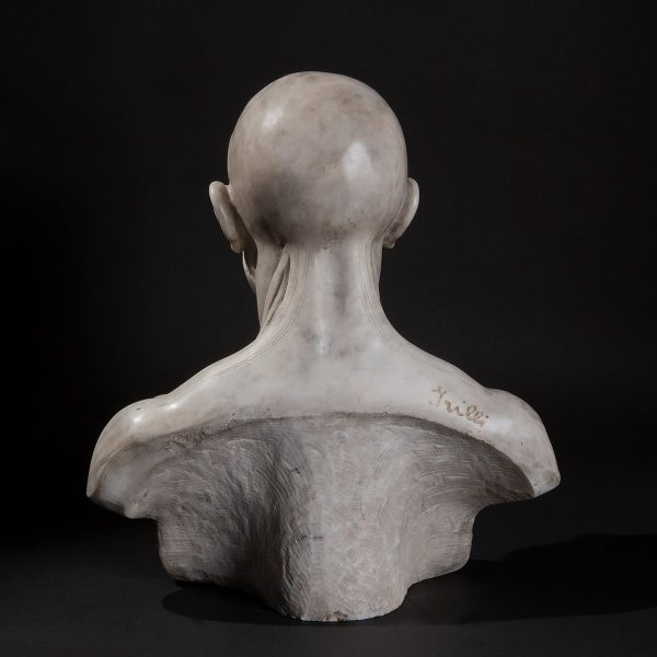 Lot 059 - Anatomical bust in white marble, 19th-20th century
