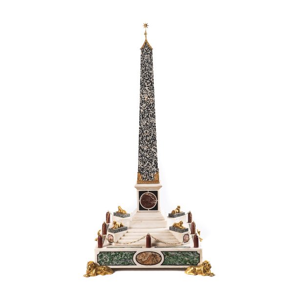 Lot 071 - Magnificent reproduction of the central monument of Piazza del Popolo in Rome, after the model by Giuseppe Valadier. Rome first half of the 19th century