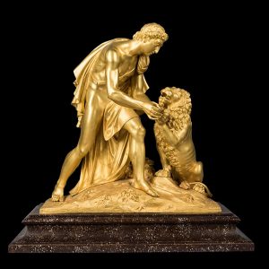 Lot 077 - Great group depicting Androclus removing the thorn from the lion's paw, France 19th century