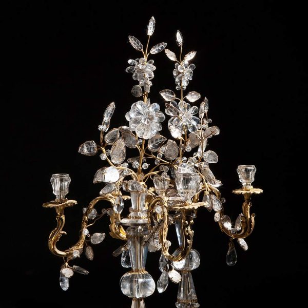 Lot 078 - Pair of three-flame candelabra, France 18th century