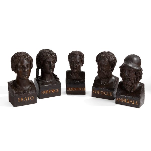 Lot 008 - Five busts of classical figures, Roman manufacture, 19th century