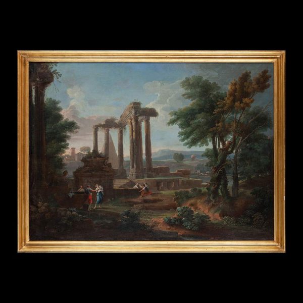 Lot 082 - Charles Louis Clerissau (Paris 1721 - Auteuil-Neully-Passy 1820), Couple of landscapes with ruins