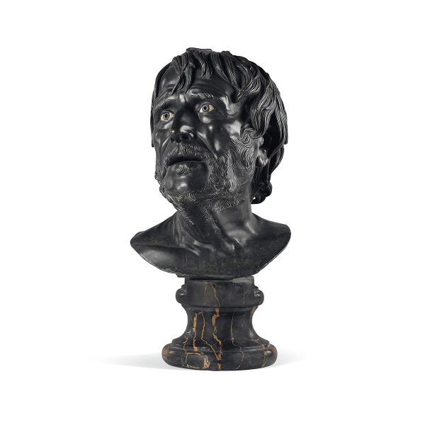 Lot 009 - Bronze head of Pseudo- Seneca 19th century