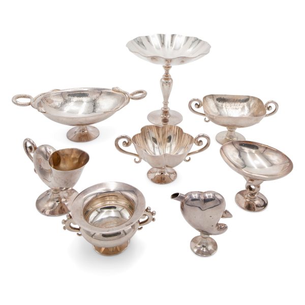 Lot 041 - Group of eight elegant Sterling silver elements, Pampaloni Florence