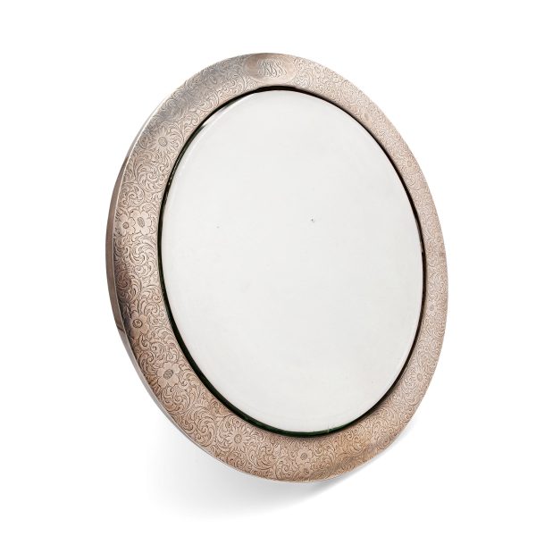 Lot 054 - Art Deco silver round mirror, 'Tiffany & Co' New York